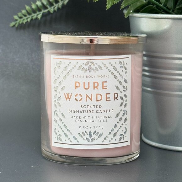 BBW Pure Wonder Bath & Body Works Single Wick Candle - Picture 1 of 10